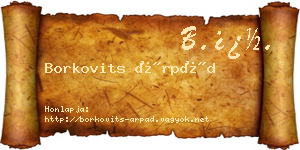 Borkovits Árpád névjegykártya